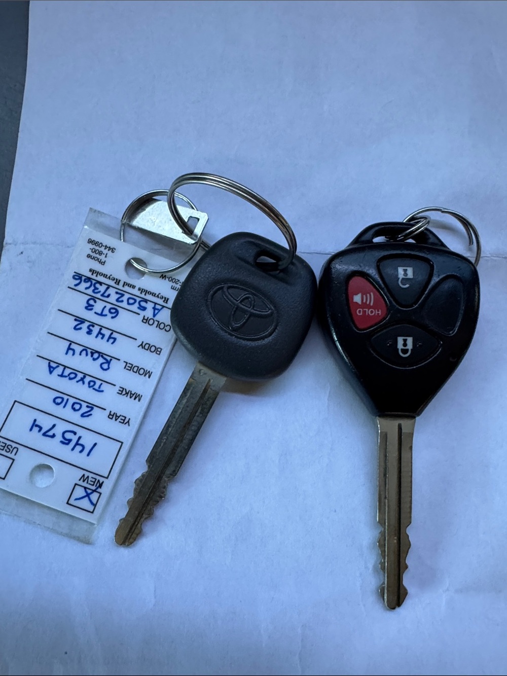 Toyota Black Car Key with Remote — 3-Button Fob